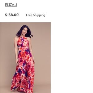 Eliza J floral maxi dress pink/red/coral